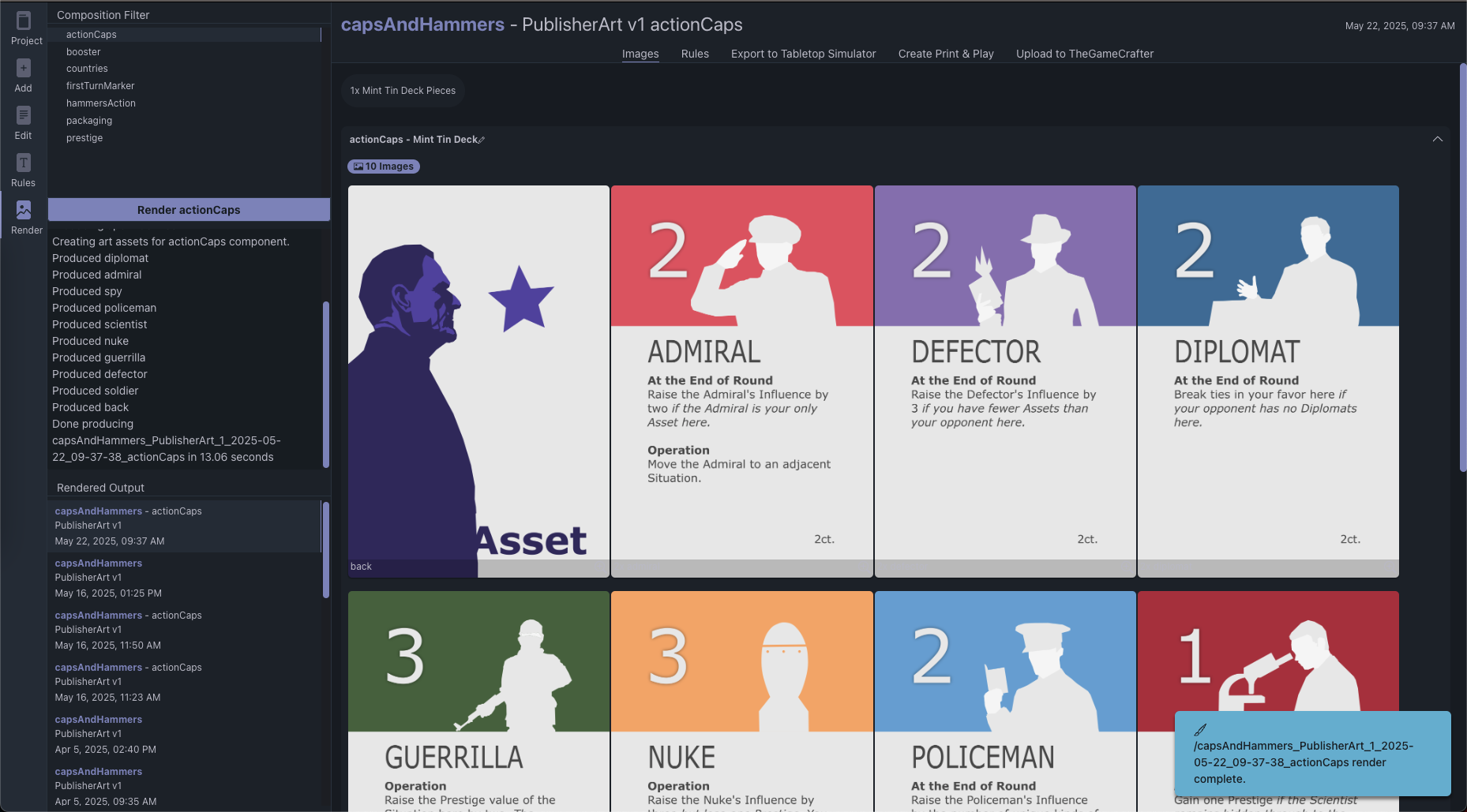 Generate high-quality renders while keeping your workspace organized.