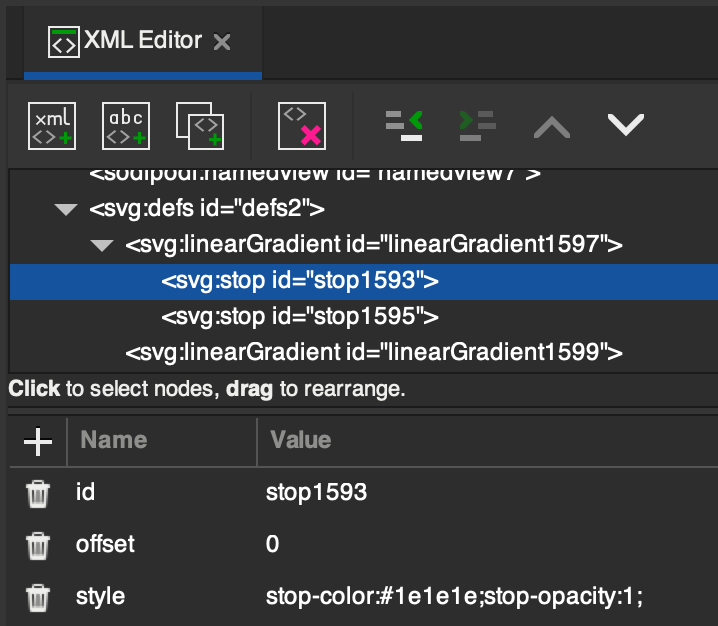 The stop color in xml